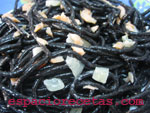 Espaguetis negros con gambas