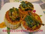 Volovanes o Vol au vent de ajetes y gambas